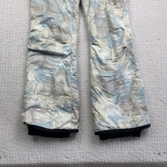 Lole White Snow Pants Women Sz M Trippy Geometric AOP Ski Snowboard Winter Gear - Picture 4 of 13